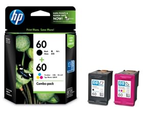 1 x Genuine HP 60 Black & Colour Ink Cartridge Combo Pack CN067AA