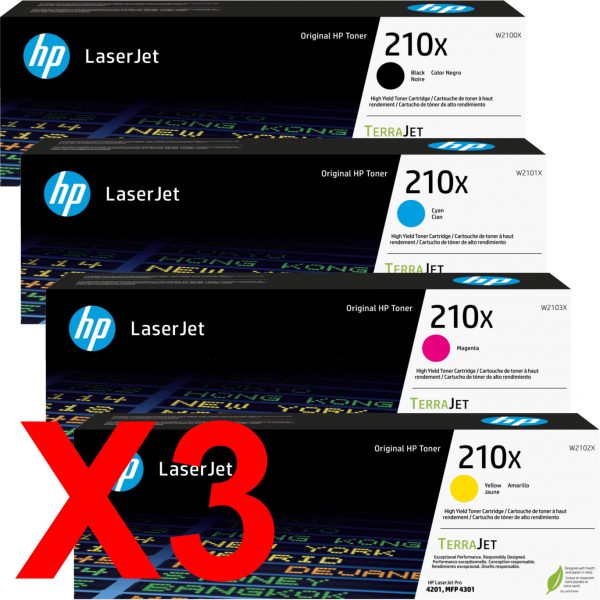 3 Lots of 4 Pack Genuine HP W2100X W2101X W2102X W2103X Toner Cartridge Set 210X