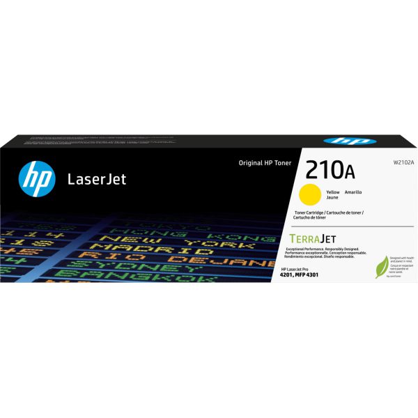 1 x Genuine HP W2102A Yellow Toner Cartridge 210A