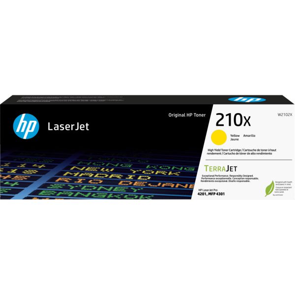 1 x Genuine HP W2102X Yellow Toner Cartridge 210X