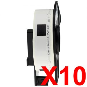 10 x Compatible Brother DK-11204 White Paper Label Roll - 17mm x 54mm - 400 Labels per Roll