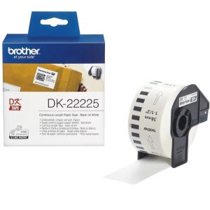 1 x Genuine Brother DK-22225 White Paper Tape Roll - 38mm x 30.48m - Continuous Length