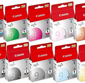 10 Pack Genuine Canon PGI-9 Ink Cartridge Set (1PBK,1C,1G,1GY,1M,1MBK,1PC,1PM,1R,1Y)