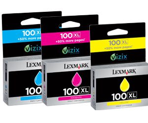 1 x Genuine Lexmark #100XL Cyan & Magenta & Yellow Ink Cartridge Tri Pack High Yield 14N1293