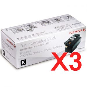 3 x Genuine Fuji Xerox DocuPrint CP105B CP205 CP205W CM205B CM205FW Black Toner Cartridge CT201591