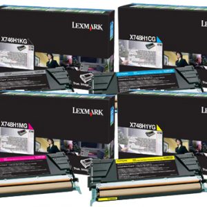 4 Pack Genuine Lexmark X748 Toner Cartridge Set High Yield Return Program